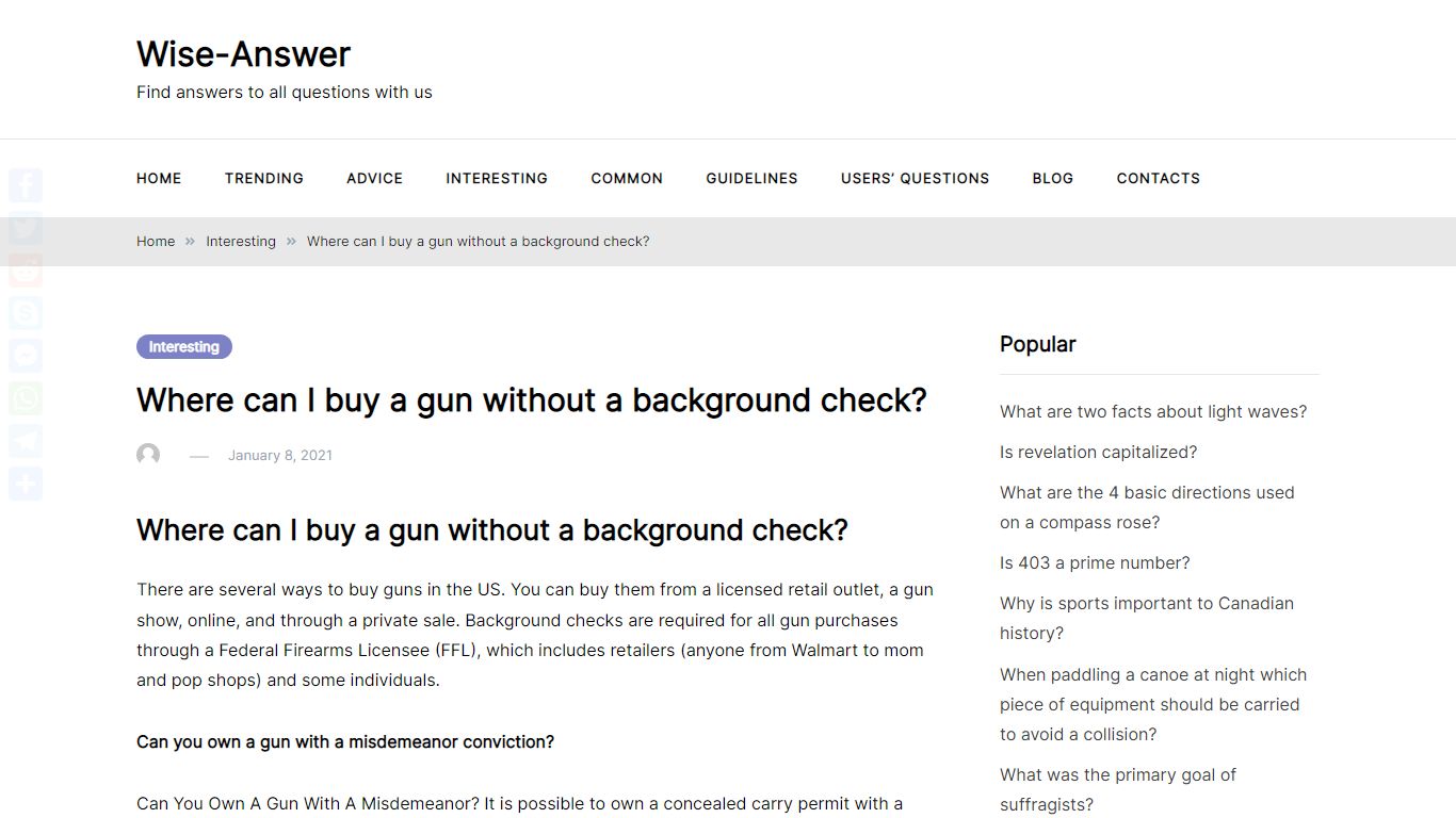 Where can I buy a gun without a background check? – Wise-Answer